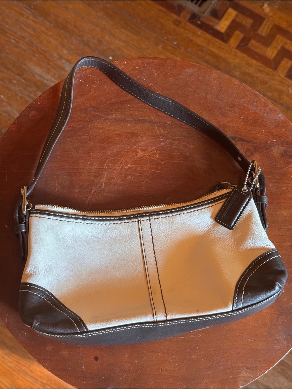 Vintage Coach Hamptons Leather Demi Baguette Shoulder Bag